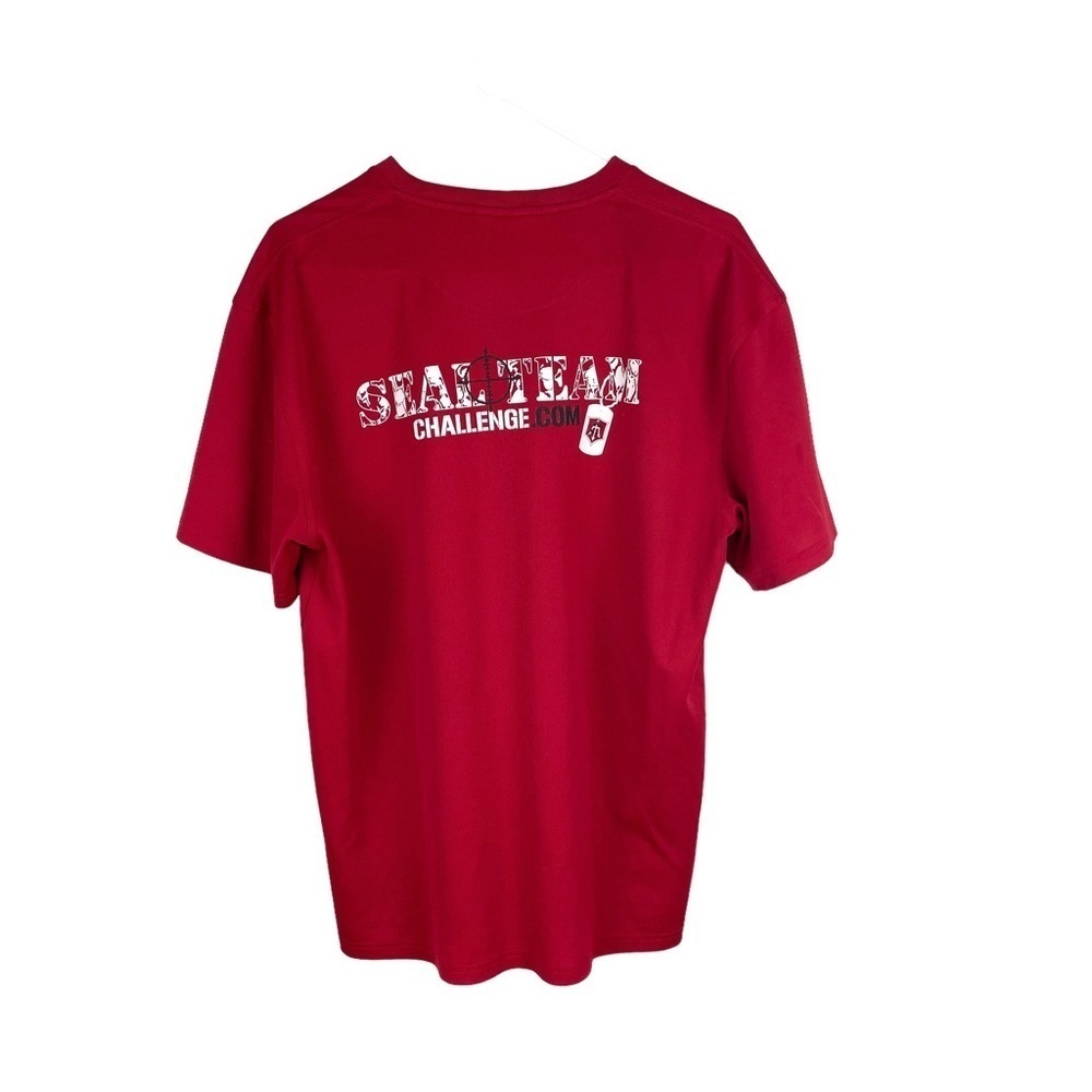 Men’s Sport Tek Seal Team Challenge Red Pullover Shirt Men’s Size L Short Sleeve - Picture 9 of 9